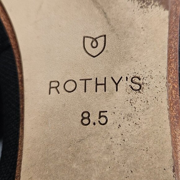 Rothy's The Point Mary Jane Bow Tie Ballet Flat Shoe Black 8.5 - Picture 11 of 12